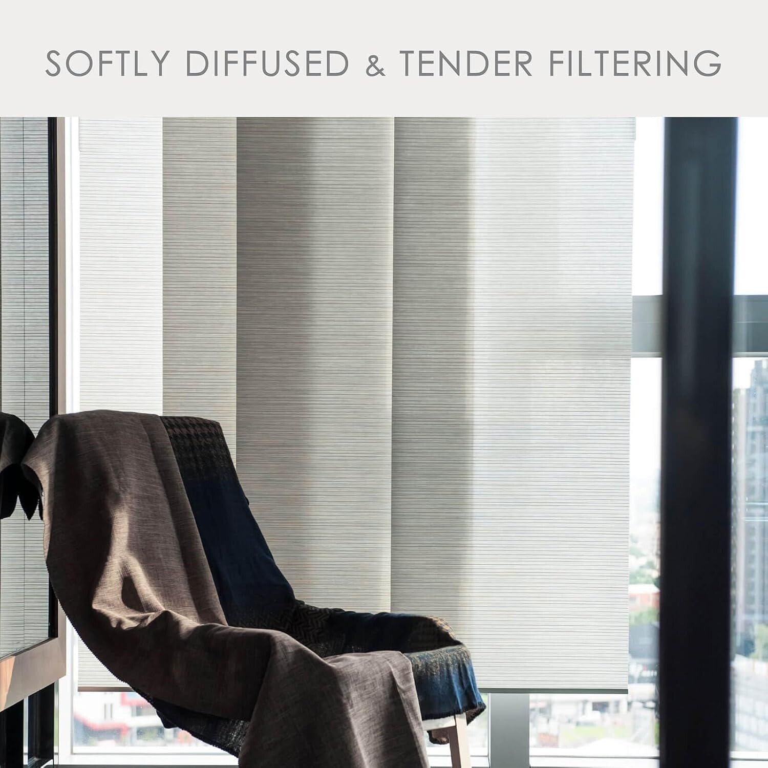 Home Transforming Vertical Blinds - 4 Panels, DIY Installation, Marble Pattern