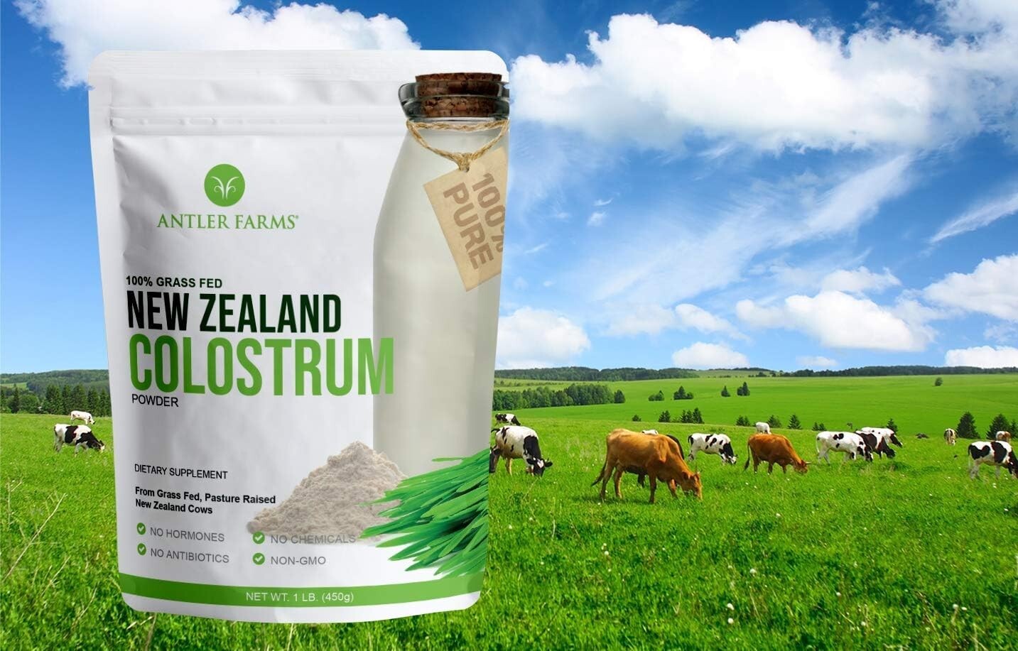 High IgG New Zealand Colostrum Powder - 100% Pure, 30 Servings for Immune Health