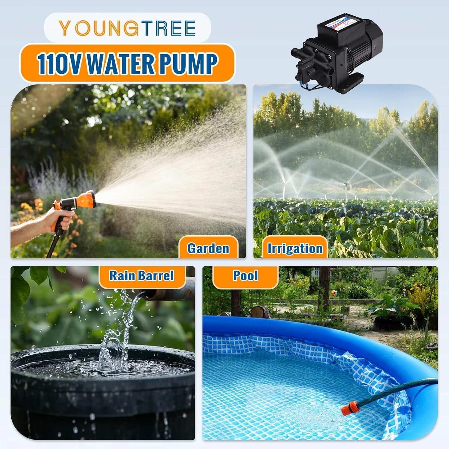 Professional-Grade Water Pump - 110V, 6.0 GPM, Perfect for Home & Industrial Use