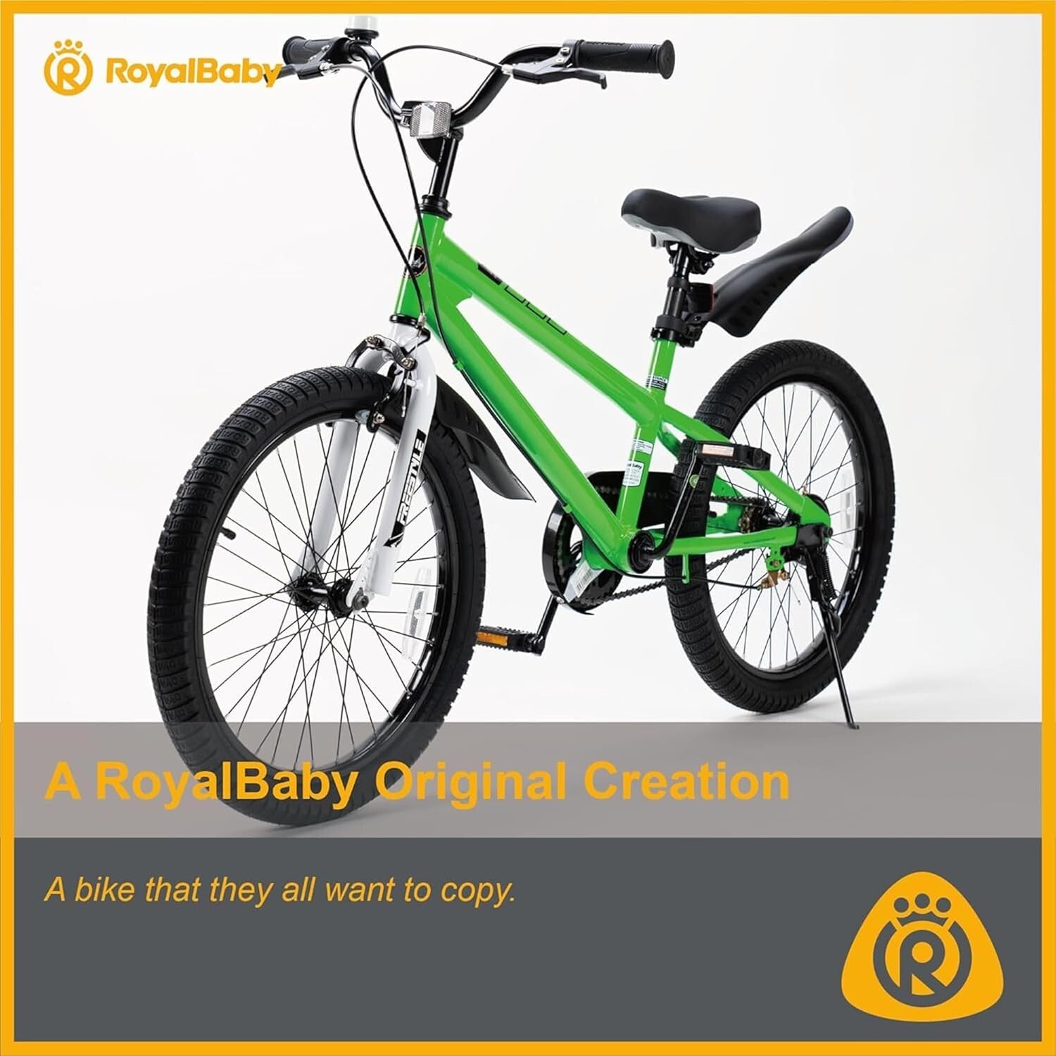 Bright Green Kids Bike 20 Inch with Kickstand & Fun Accessories for Ages 3-10