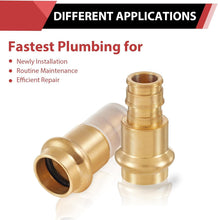 Load image into Gallery viewer, Pack of 10 1/2" Brass PEX-A Expansion Couplings for Reliable Pipe Connections