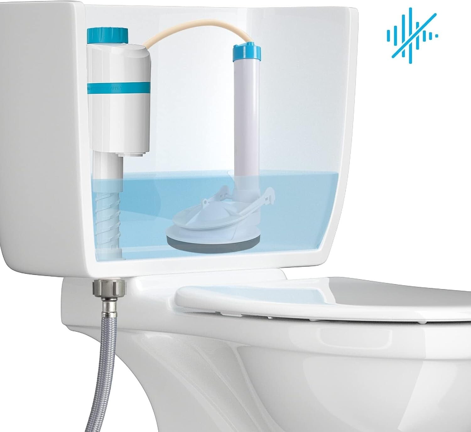 Anti-Siphon Toilet Fill Valve with Adjustable Height and Water Saving Features
