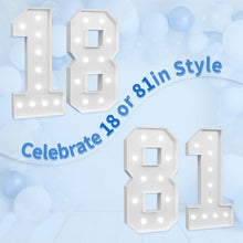 Load image into Gallery viewer, Light-Up 4ft Marquee Number 18 for Memorable Birthday and Anniversary Parties