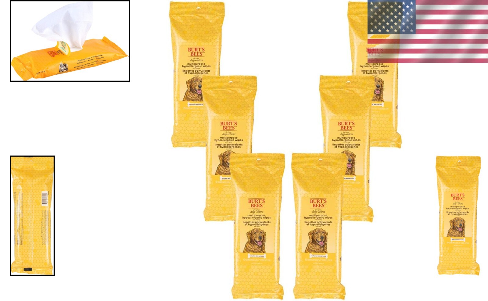 Eco-Friendly Grooming Wipes for Dogs - Hypoallergenic & Made in the USA - 6 Pack