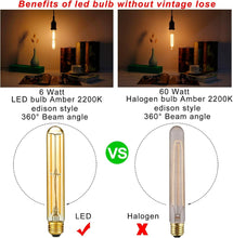 Load image into Gallery viewer, E26 Dimmable LED Bulb 6W, 450lm Warm White 2200K Vintage Edison Style, 6-Pack