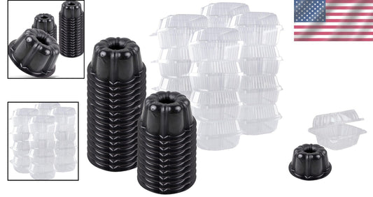 Innovative Bakeable Plastic Mini Cake Pan Set - 25 Pans + Storage Containers