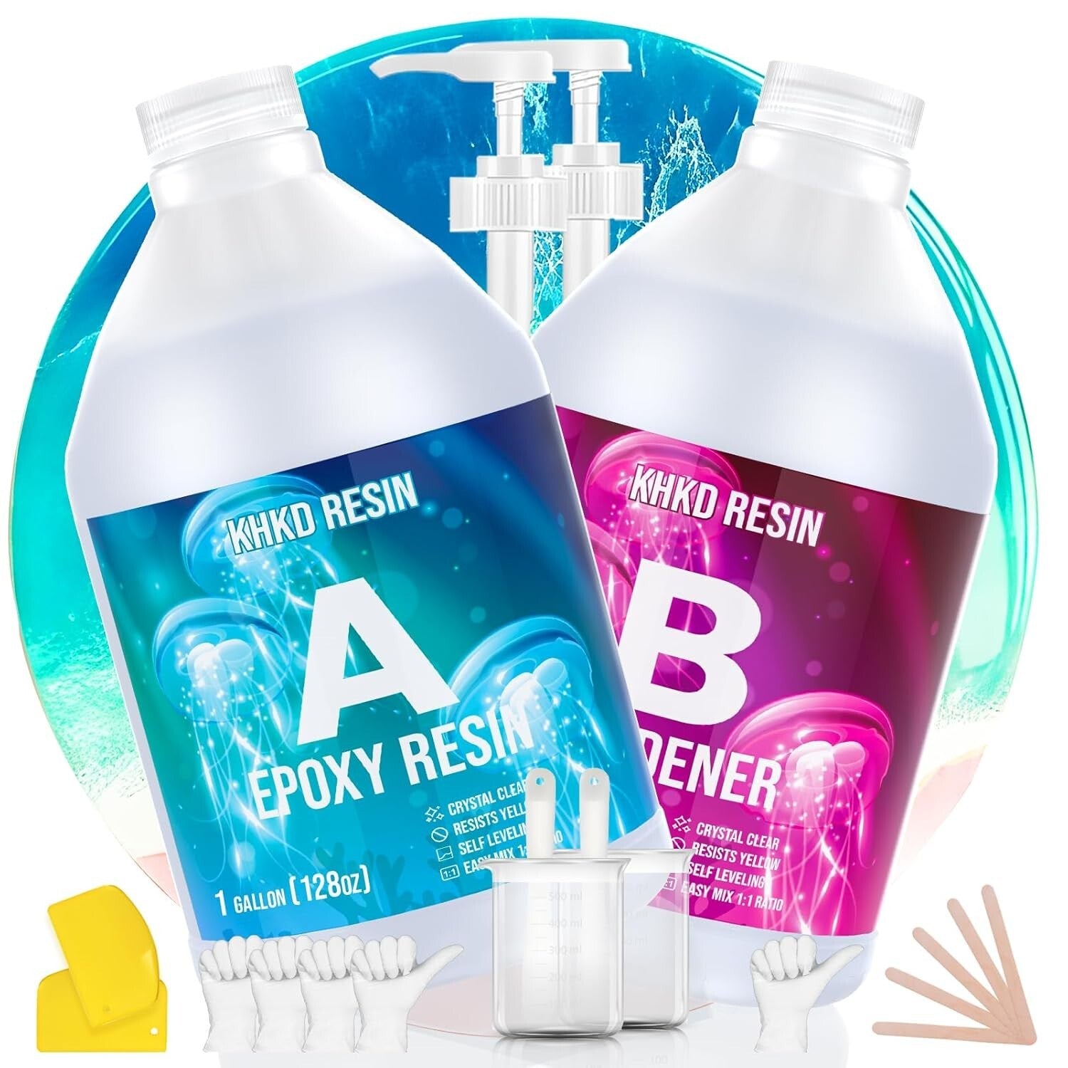 2 Gallon Premium Epoxy Resin Kit - UV Resistant, Scratch-Proof & Versatile