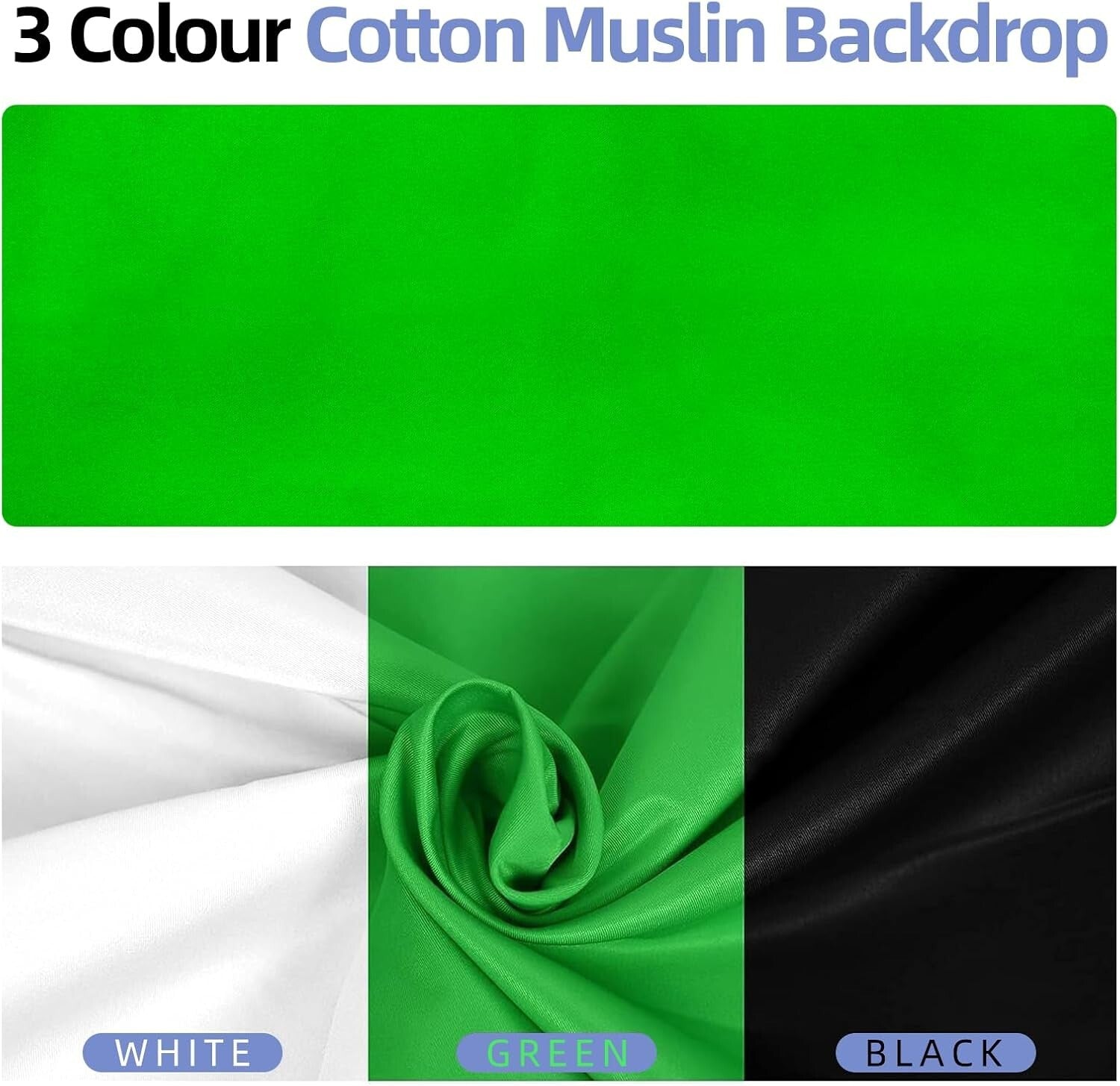 Adjustable 8.5x10ft Photo Studio Backdrop Stand with 3 Wrinkle-Resistant Styles