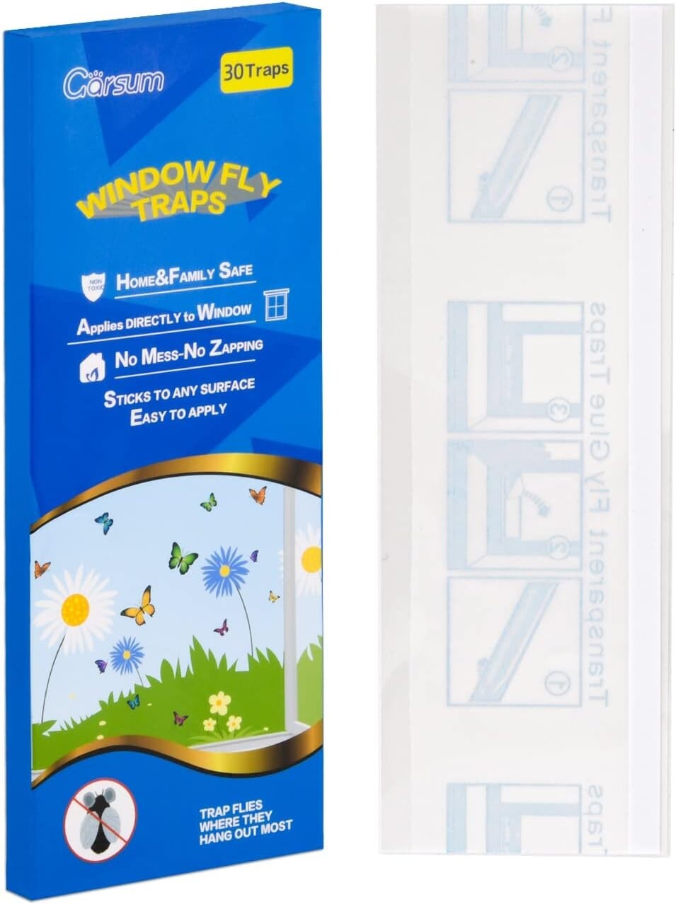 Easy-Remove 120 Pack Fly Traps - Silent, Pesticide-Free Bug Solutions for Home