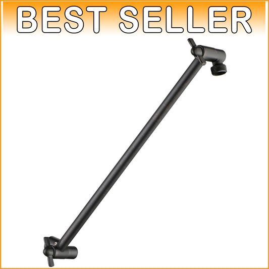 Adjustable 15 Inch Brass Shower Arm Extender with Locking Screw Stability