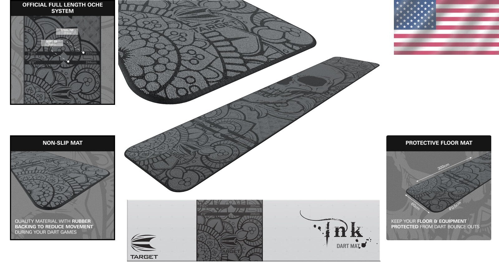 Lightweight Darts Mat with World Champion Design - Ideal Gift for Enthusiasts