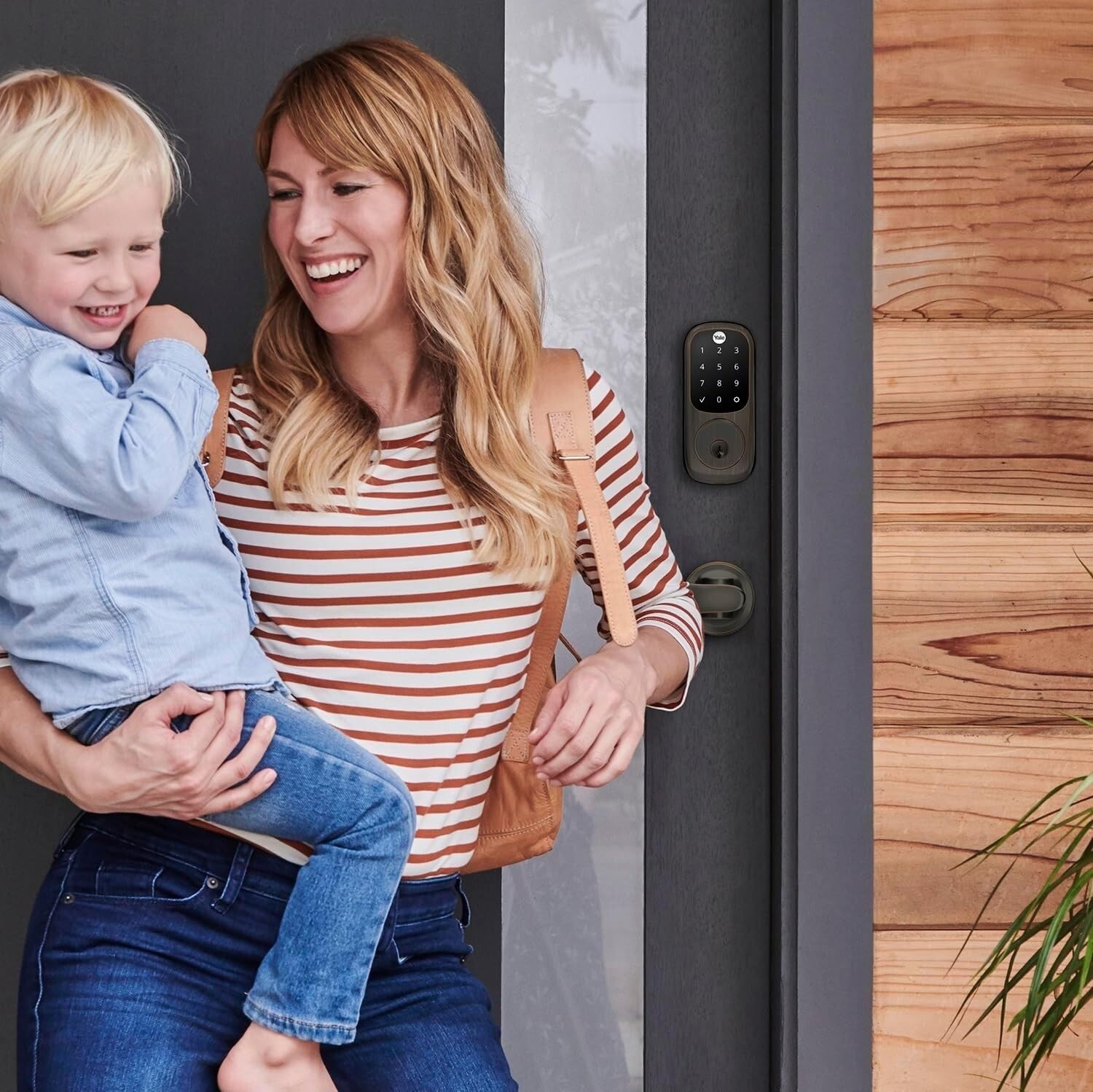 Easy-Install Bronze Deadbolt with Touchscreen Keypad - Safety & Style Combined