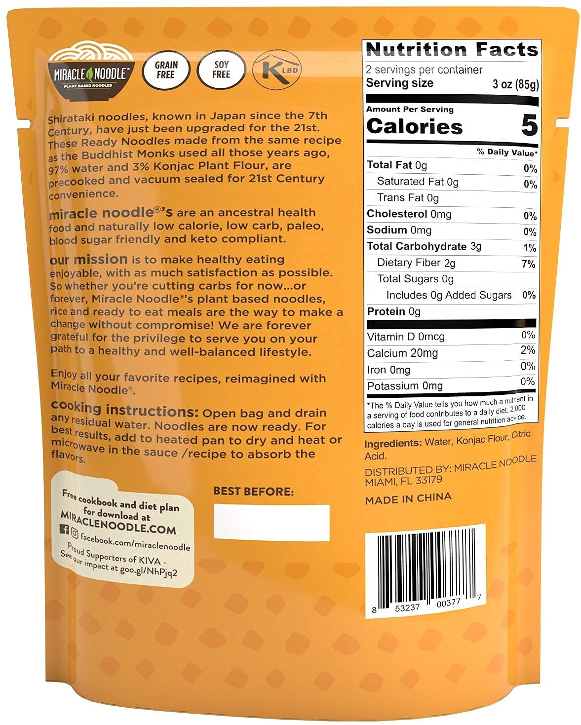 Ready-to-Eat Shirataki Noodles: 8-Pack of Angel Hair, Fettuccine, Spaghetti