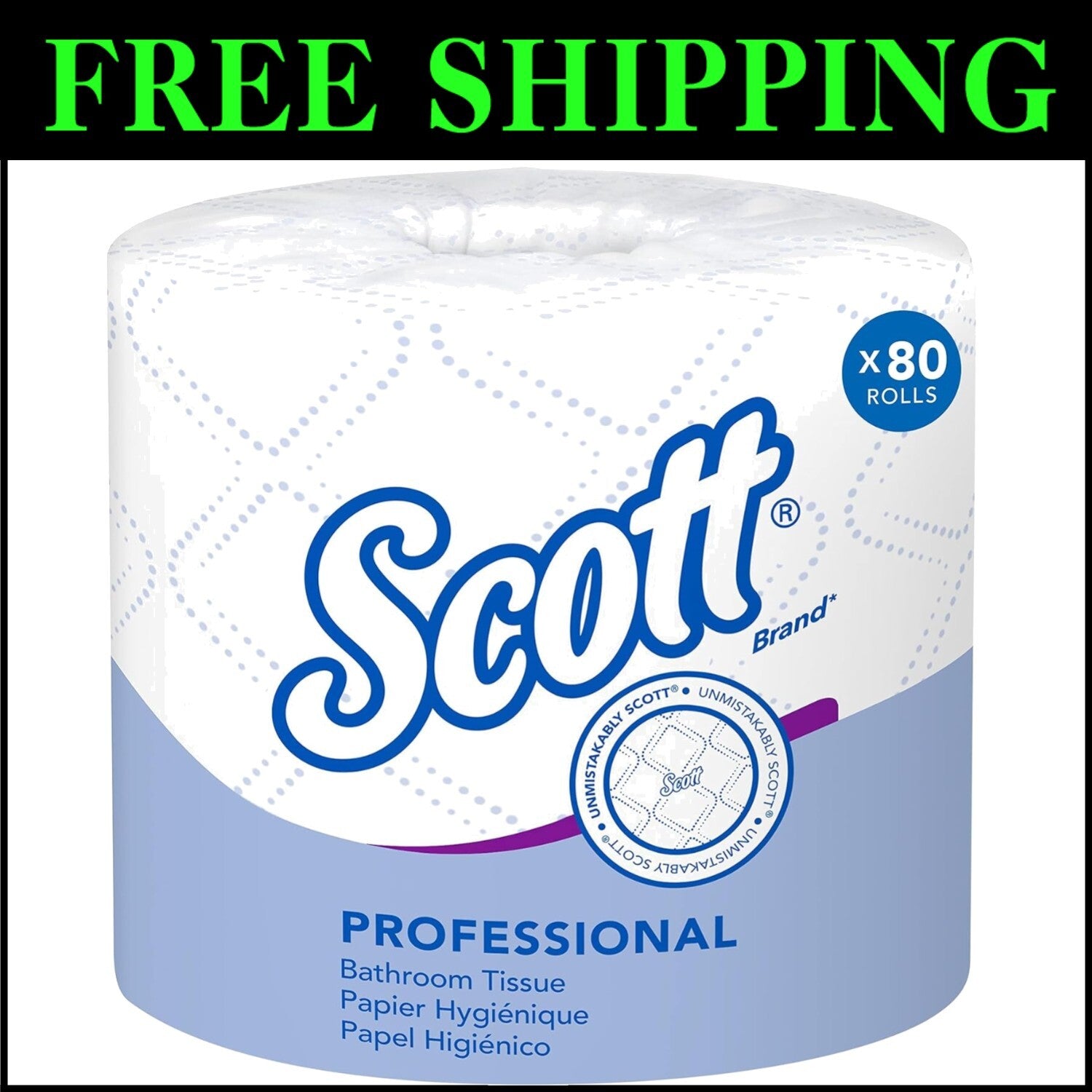 Eco-Conscious 2-Ply Toilet Tissue - 80 Rolls, Perfect for High-Traffic Restrooms