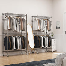 Load image into Gallery viewer, Versatile 3-Tier Metal Clothing Rack on Wheels for Organized Spaces - 80.7" High