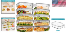 Load image into Gallery viewer, Durable 35oz Glass Storage Containers - Dishwasher &amp; Microwave Safe Meal Prep