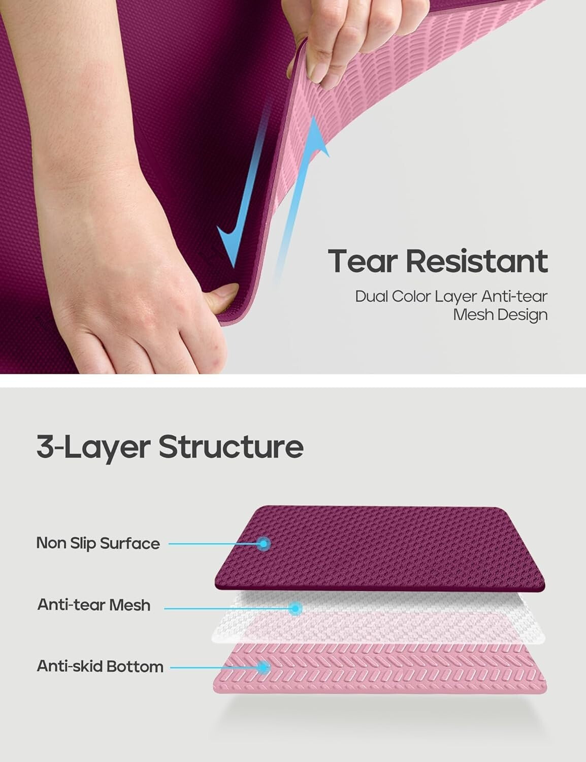 Eco-Friendly Non-Slip Yoga Mat 72"x26" with Alignment System - Comfort & Style