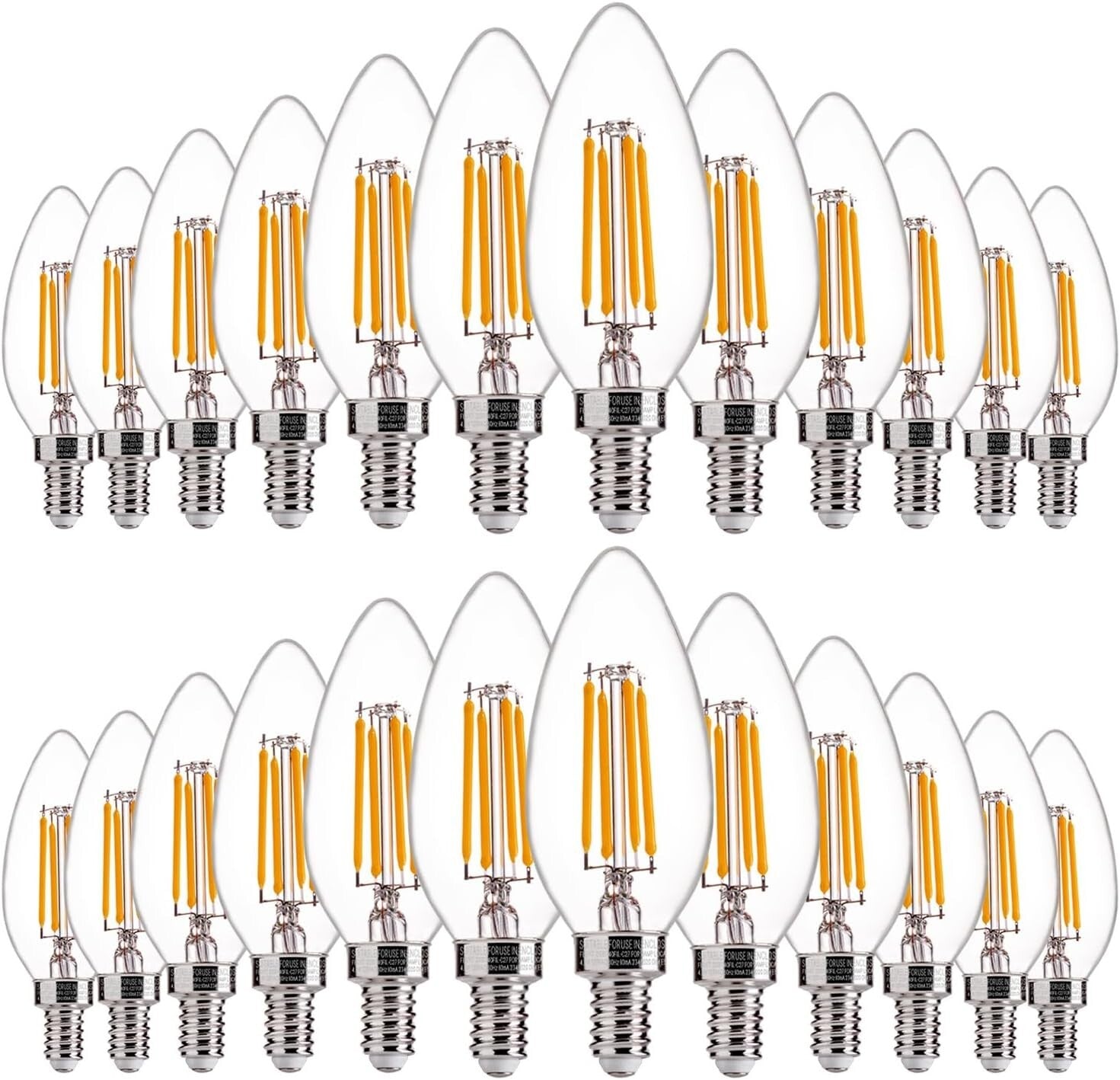 Energy Efficient 24-Pack B11 Dimmable LED Candelabra Bulbs - 2700K Soft White