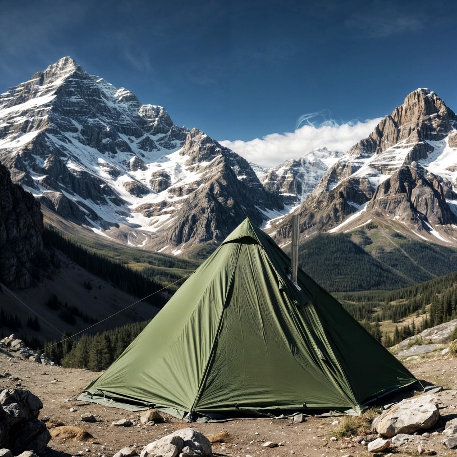 4-Season Fire-Resistant Camping Tent with Lightweight Design & Dual Doors