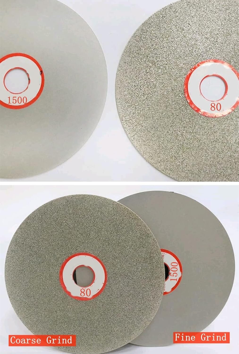 Diamond Flat Lap Disc Set (80-3000 Grit) for Jewelry Making & Glass Grinding