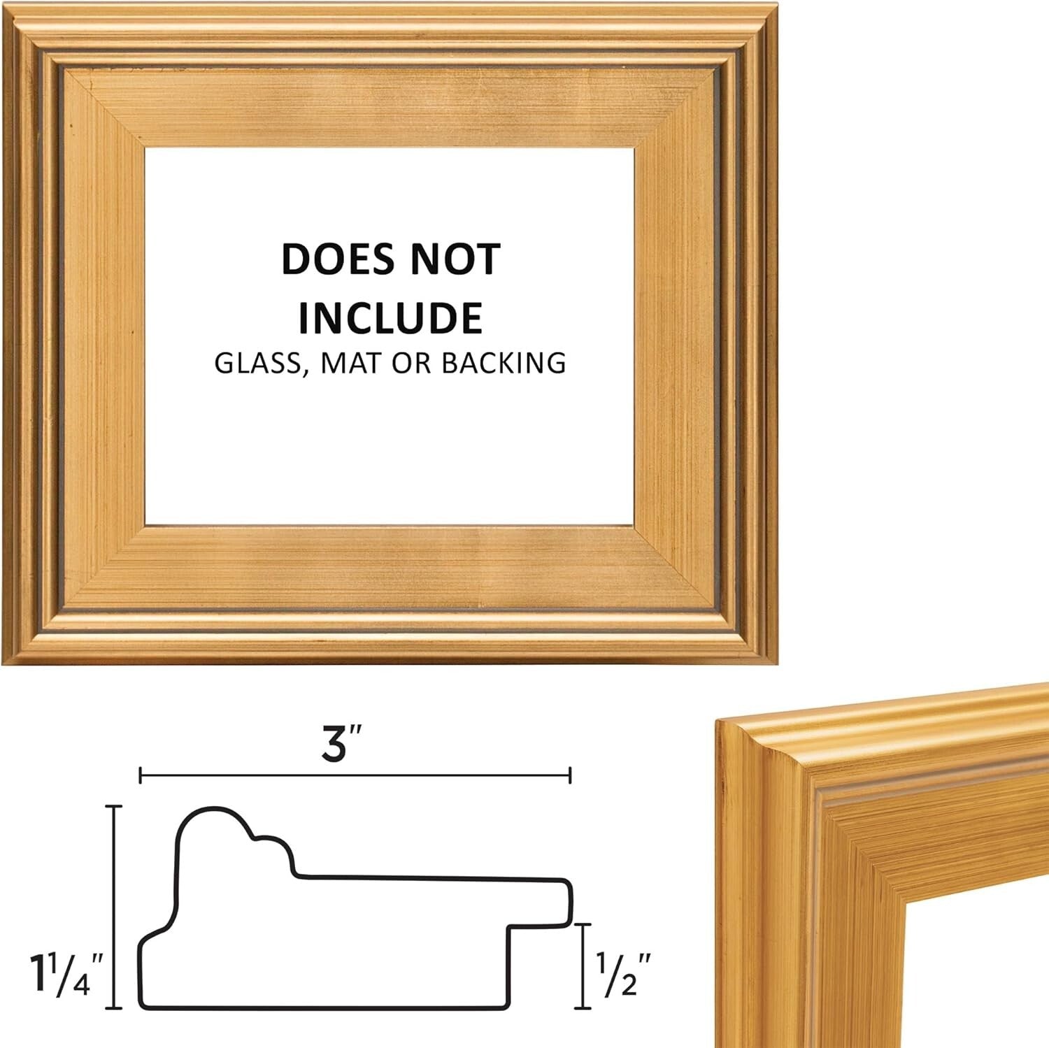 Elegant 9X12 Gold Leaf Wooden Picture Frame - Perfect for Art & Photos