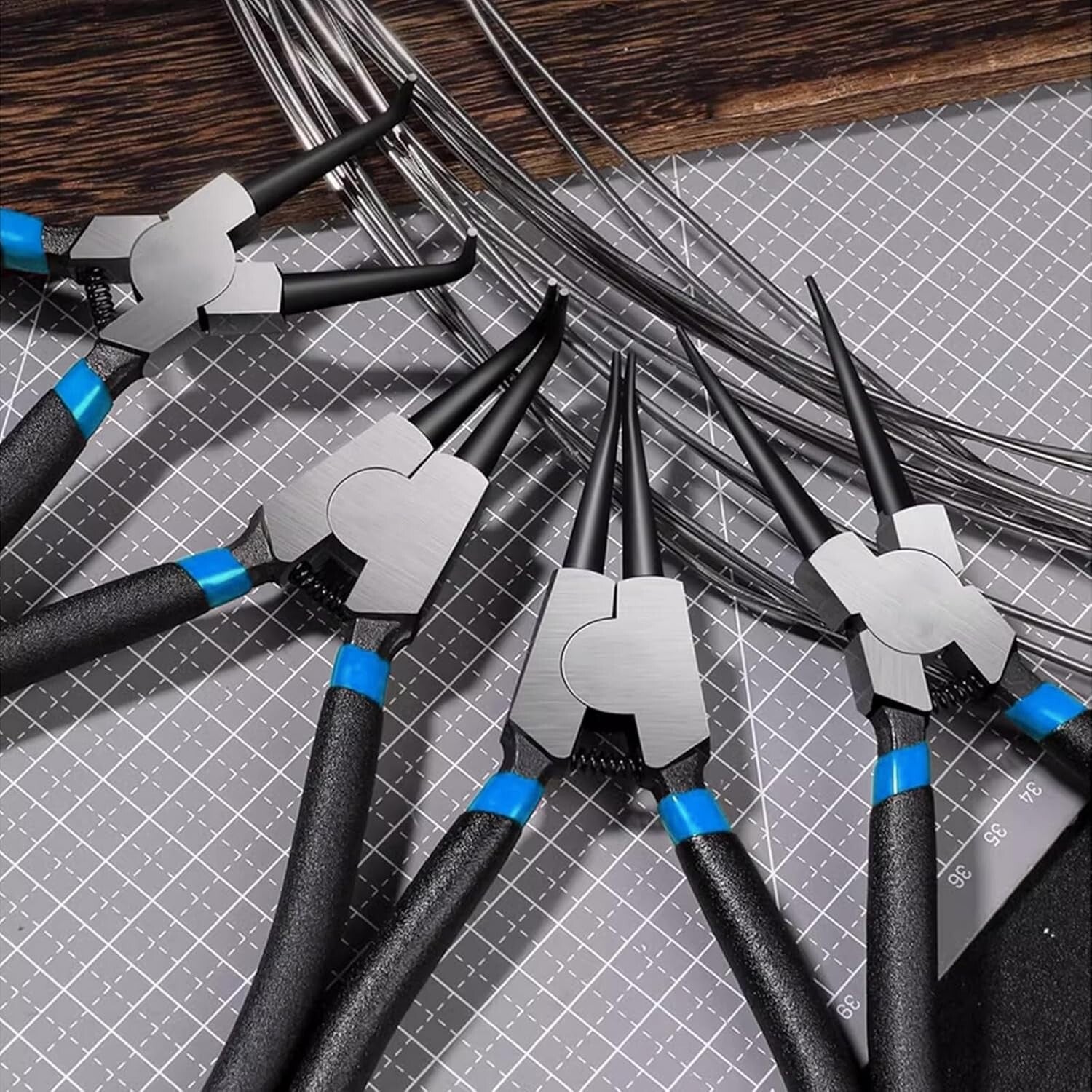 C-Clip and E-Clip Assortment Kit - 850Pcs Stainless Steel Snap Rings with Pliers