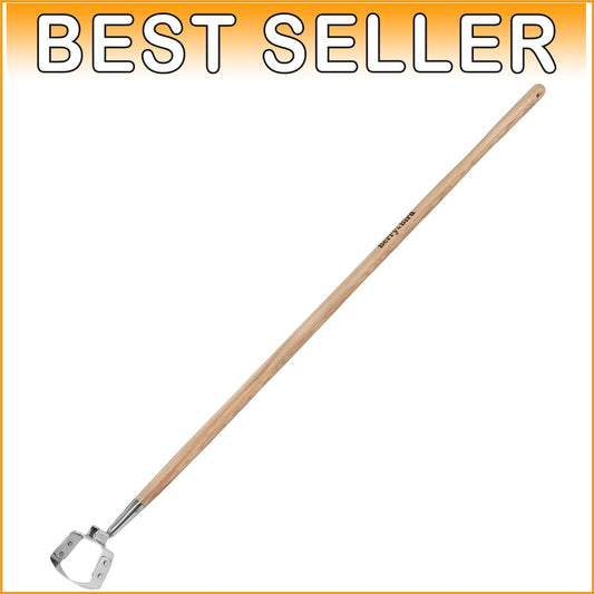 Eco-Friendly Stainless Steel Hula Hoe with Long Wooden Handle for Quick Weeding