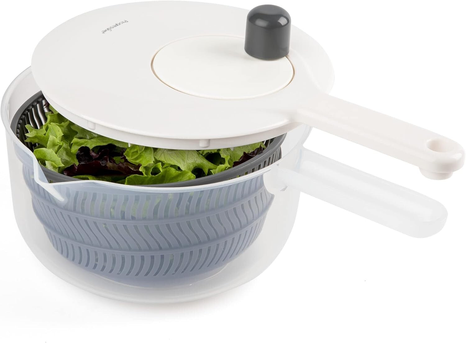 2.5 Quart Salad Spinner with Long Handle - Dishwasher Safe Kitchen Essential