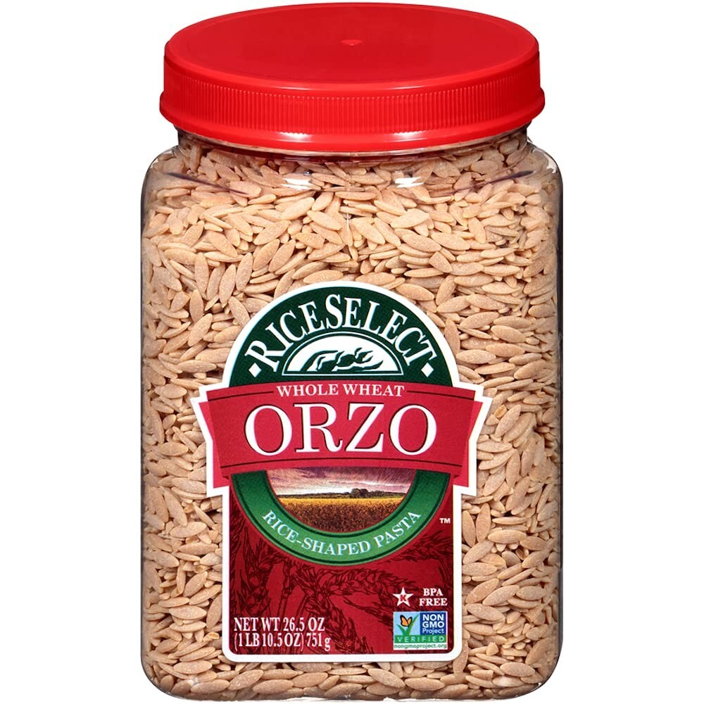 Nutritious Whole Wheat Orzo Pasta 4-Pack - Non-GMO, High Protein - 26.5-Oz Jars