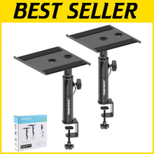 Load image into Gallery viewer, Compact Metal Speaker Stands with Adjustable Height - Studio Monitor Set of 2