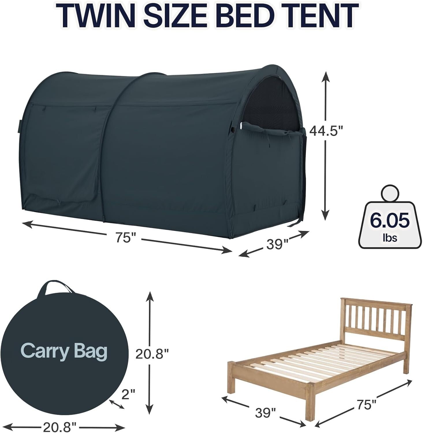 Breathable Indoor Privacy Tent for Twin Beds - Cozy Sleep Space Anywhere