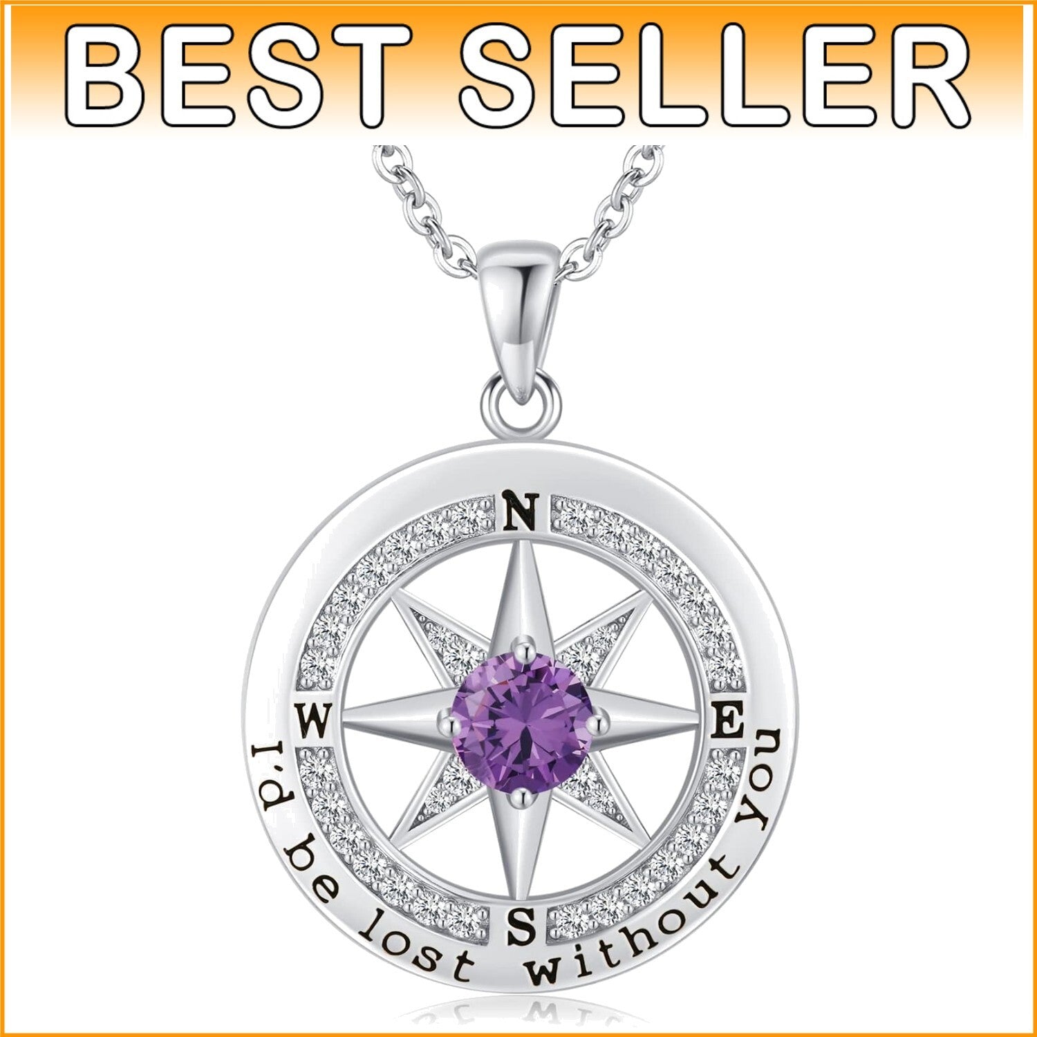 Sentimental Compass Necklace in S925 Silver: Perfect Anniversary Gift for Women
