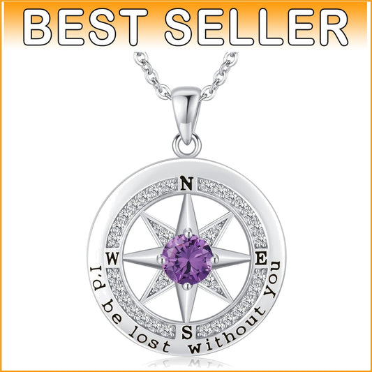 Sentimental Compass Necklace in S925 Silver: Perfect Anniversary Gift for Women