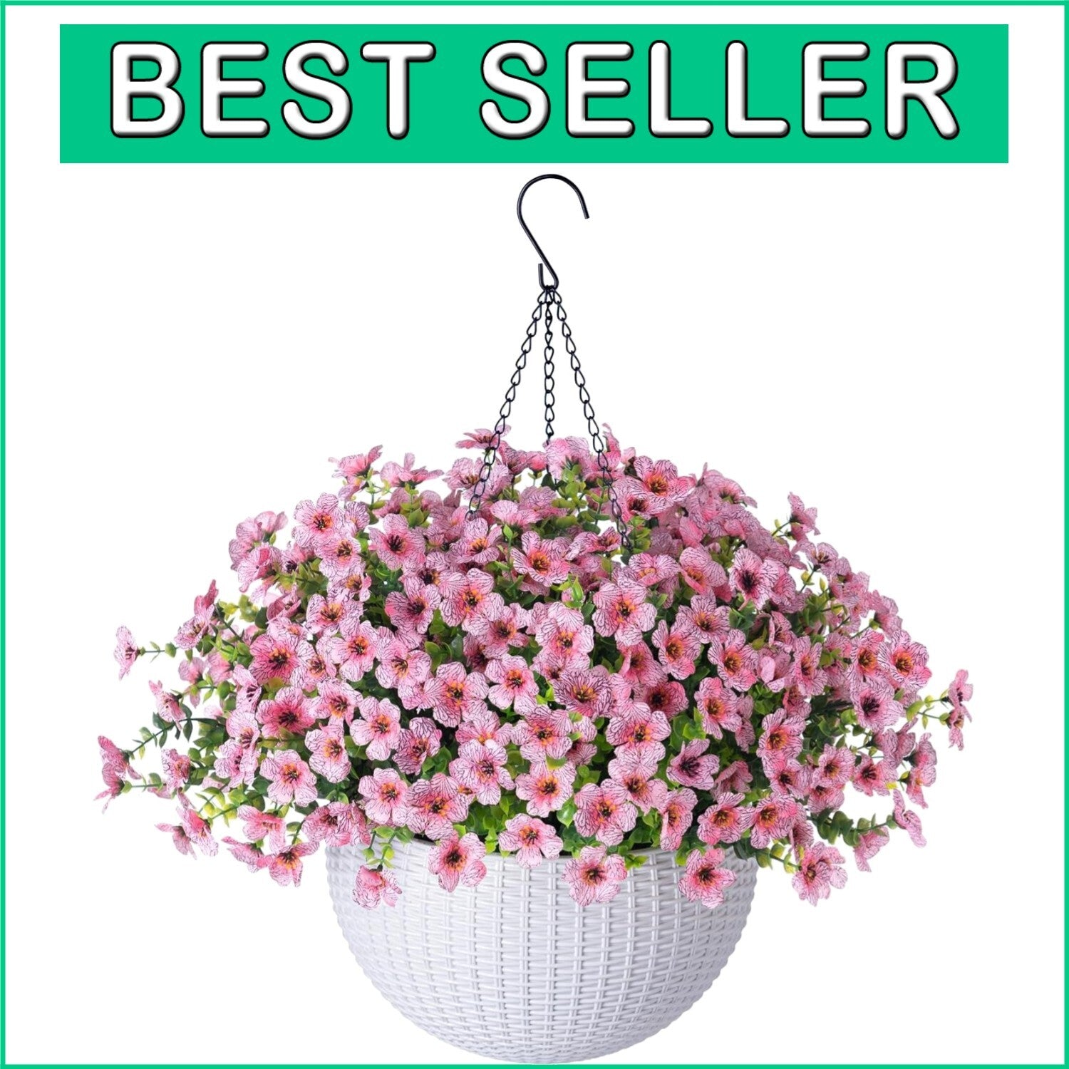 Elegant Silk Daisy Hanging Basket - Perfect for Year-Round Home and Patio Charm