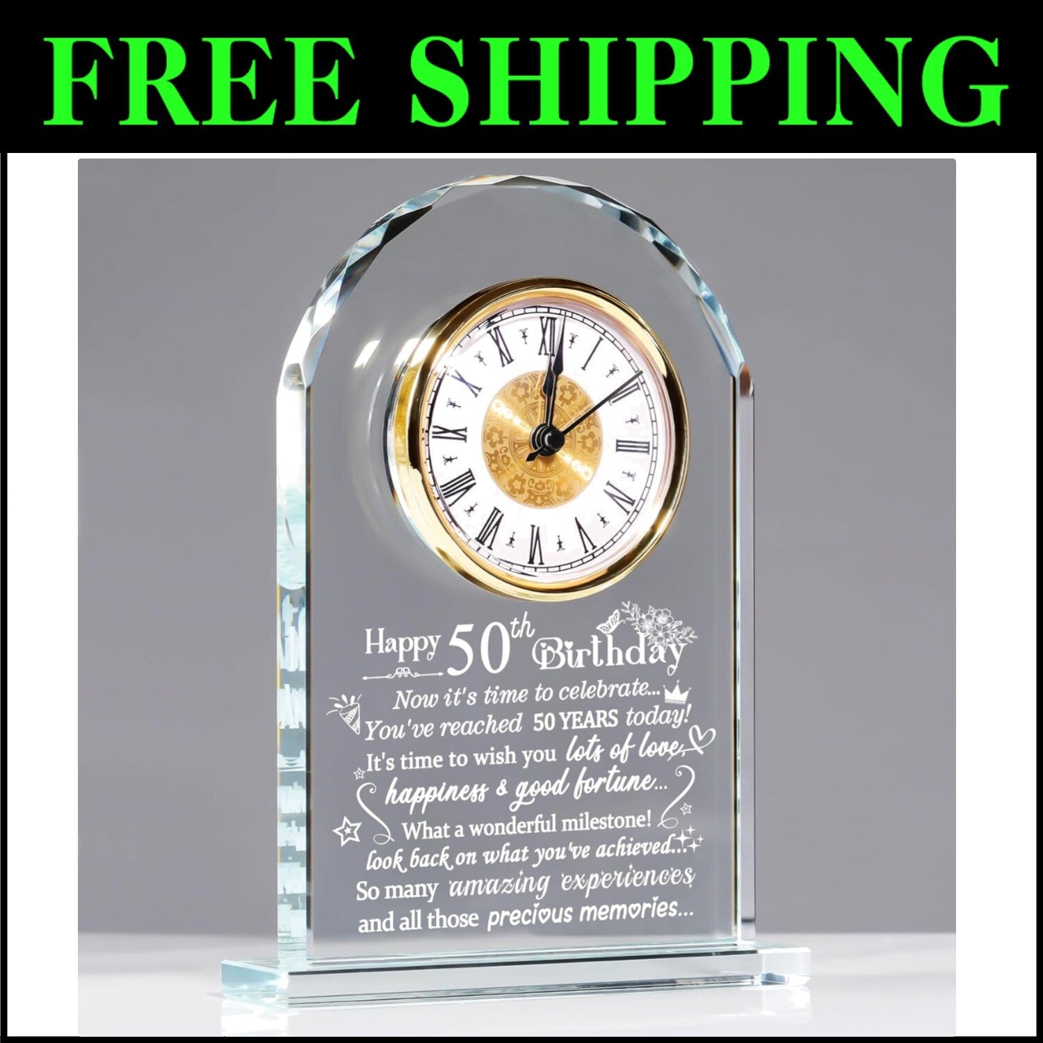 Beautiful 50-Year Keepsake Clock - Timeless Gift for Birthdays & Anniversaries