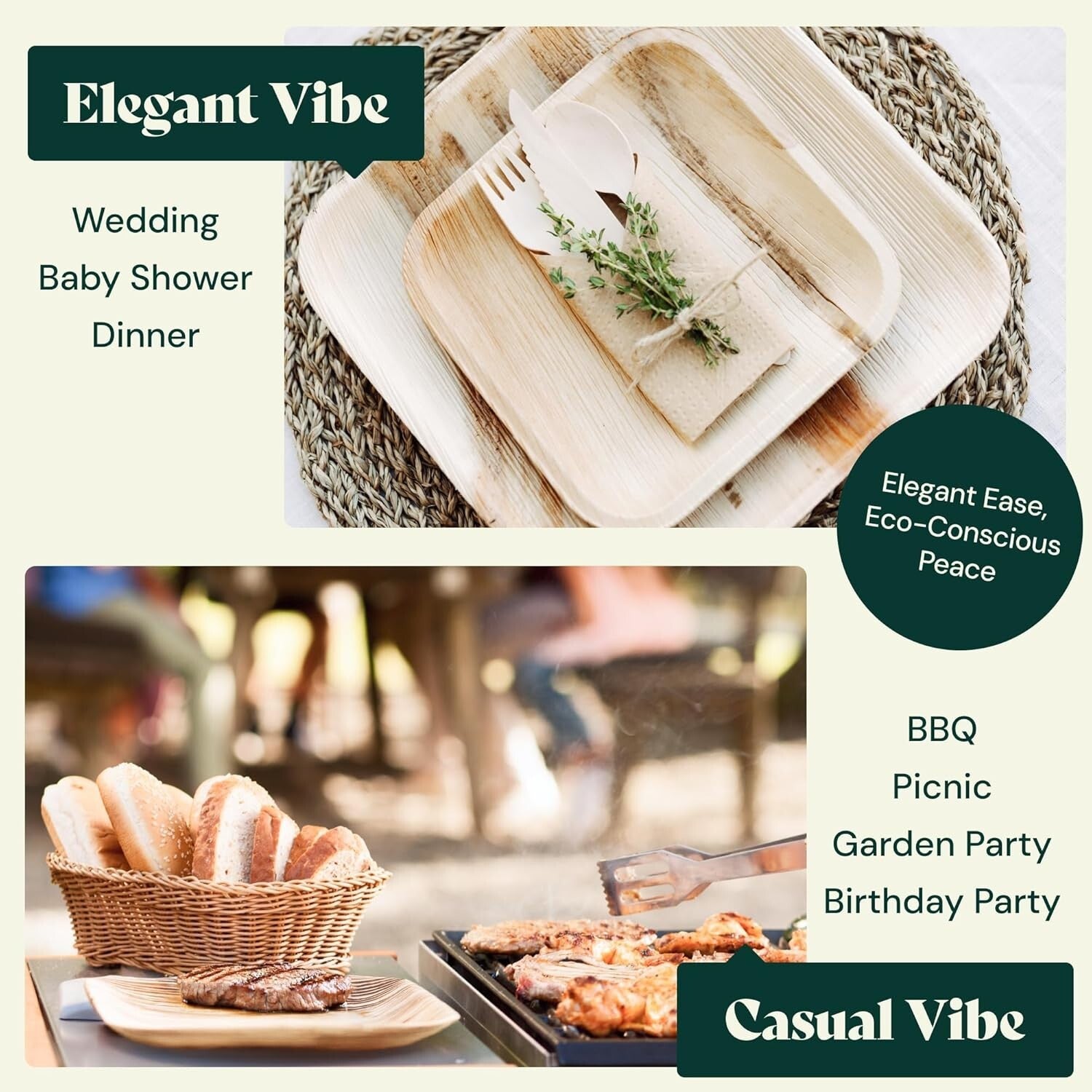 Elegant & Sturdy Palm Leaf Plates - Disposable Tableware for All Occasions