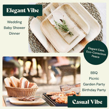 Load image into Gallery viewer, Elegant &amp; Sturdy Palm Leaf Plates - Disposable Tableware for All Occasions