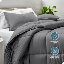 Load image into Gallery viewer, Lightweight All-Season Twin Extra Long Comforter Set - Breathable Grey Design