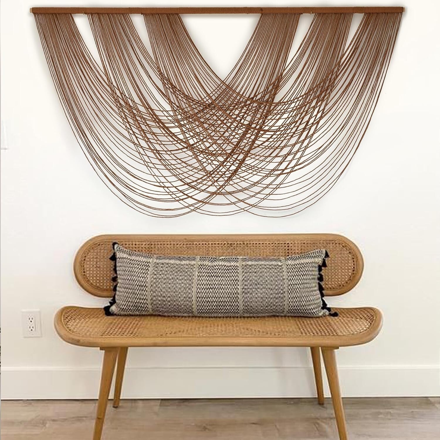 Boho Macrame Wall Hanging 59'' W - Large Cotton Tapestry for Stylish Interiors
