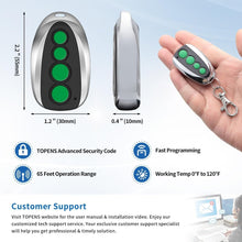 Load image into Gallery viewer, Ergonomic 4-Button Gate Remote Controller - 65ft Range - 2-Pack Security Fobs