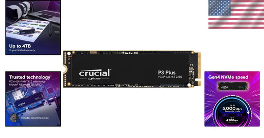 Ultra-Fast 2TB P3 Plus NVMe SSD - Ideal for Gaming and Creative Workflows