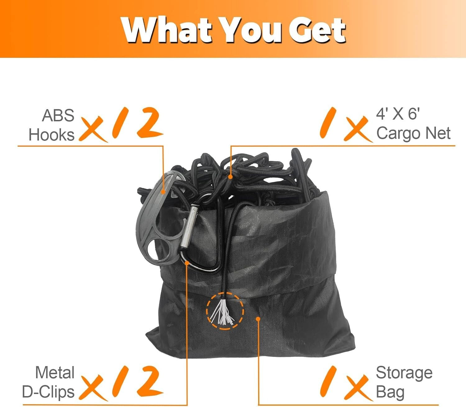 Durable 4'x6' Truck Bed Bungee Net - Perfect for Outdoor Adventures & Transport