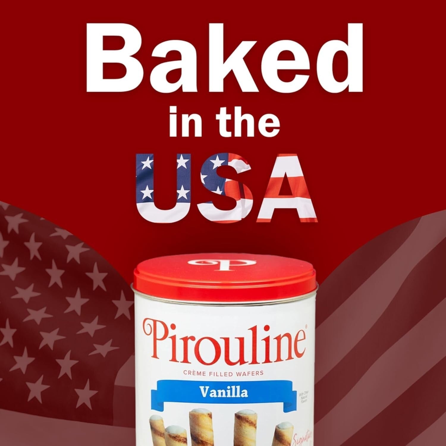 Freshly Baked Vanilla Crème Rolled Wafers - Perfect for Coffee or Gifts, 6 Pack