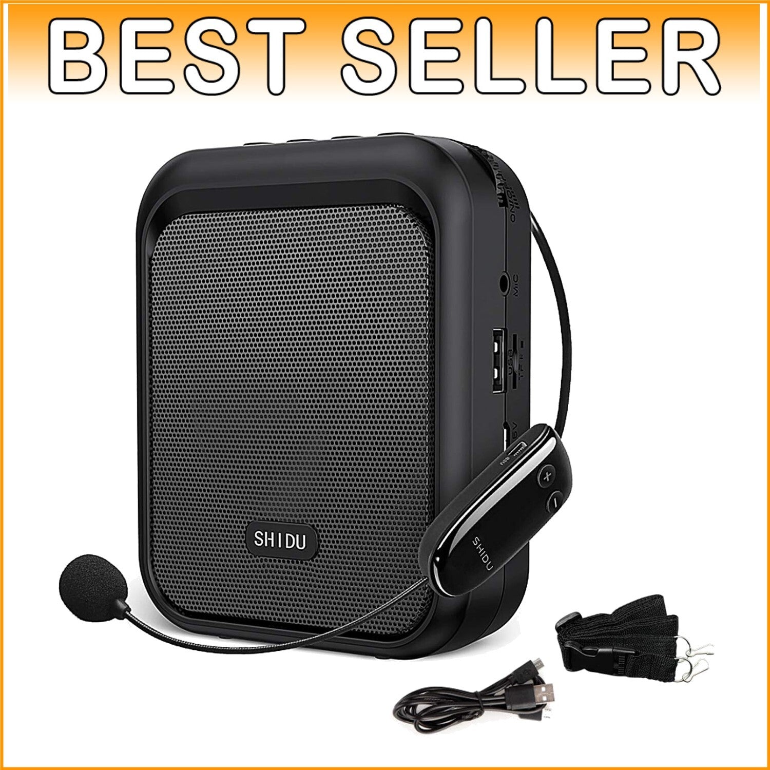 10W Mini Voice Amplifier - Portable Bluetooth Speaker with UHF Wireless Mic