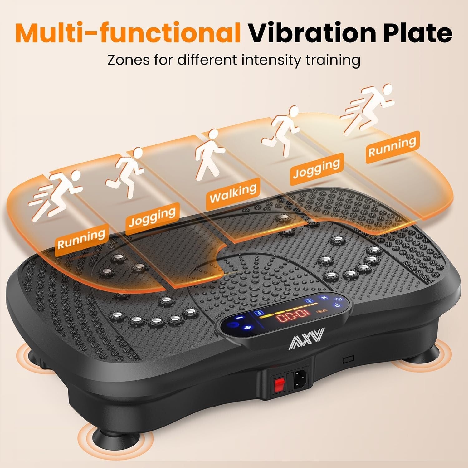 All-in-One Vibration Plate with Bluetooth and Resistance Bands – 330 lbs Limit