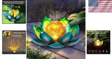 Load image into Gallery viewer, Charming Solar Lotus Garden Lights - 2-Pack Waterproof Tabletop Decoration