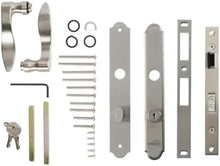 Load image into Gallery viewer, Classic Satin Nickel Mortise Lock with Keyed Deadbolt for Metal and Wood Doors
