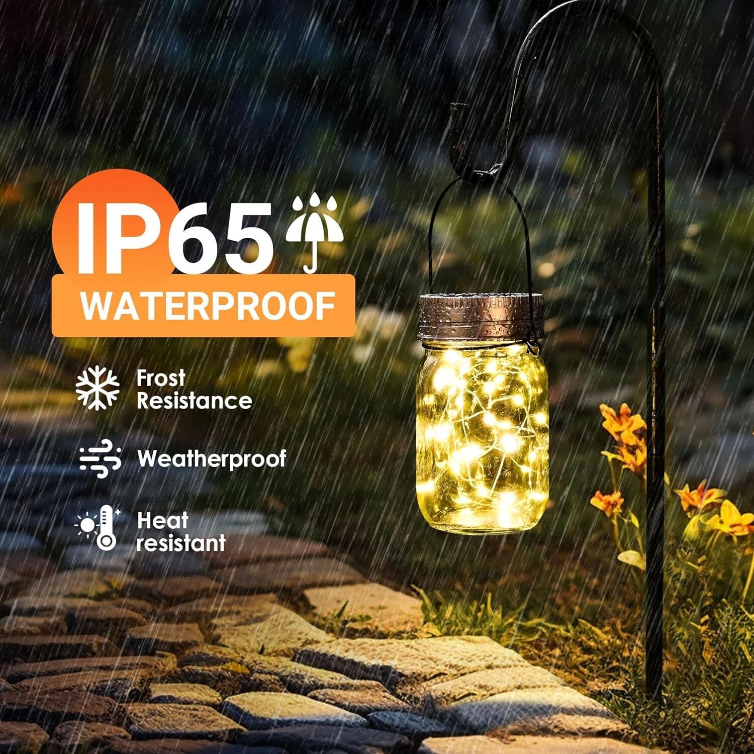 Eco-Friendly Solar-Powered Mason Jar Fairy Lights - 12 Waterproof Outdoor Decor
