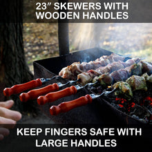 Load image into Gallery viewer, Premium 23.6" BBQ Skewers with Wooden Handles - Set of 10 for Elevated Grilling