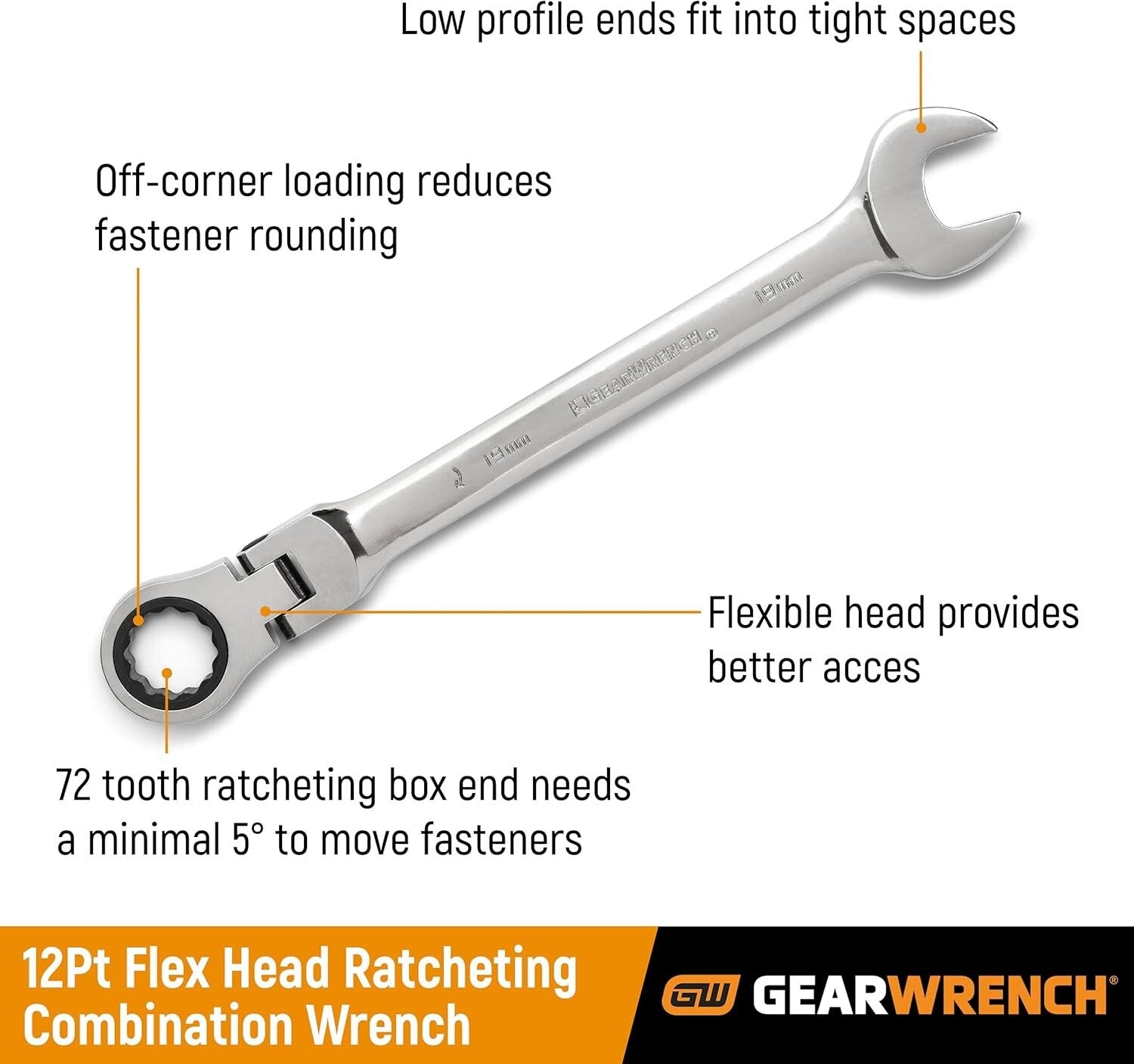 Professional 12-Piece Ratcheting Wrench Set - Flex Head and SurfaceDrive Tech